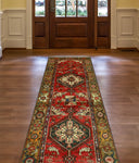 Fine VTG Bakyt Red/Brown Runner, 3'6" x 11'8"