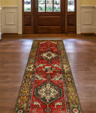 Fine VTG Bakyt Red/Brown Runner, 3'6" x 11'8"