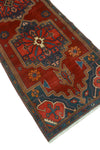 Fine VTG Ayazhan Red/Navy Runner, 3'0" x 14'10"