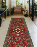 Fine VTG Alethya Red/Brown Runner, 3'5" x 9'6"