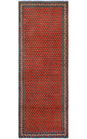 Fine VTG Hasma Red/Ivory Runner, 3'7" x 9'9"