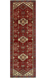 Fine VTG Aliria Burgundy/Ivory Runner, 3'4" x 10'6"