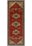 Fine VTG Acelas Red/Ivory Runner, 3'6" x 9'6"