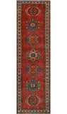 Fine VTG Houda Red/Beige Runner, 3'1" x 10'9"