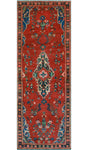 Vintage Fabiana Red/Charcoal Runner, 3'7" x 10'1"