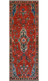 Vintage Fabiana Red/Charcoal Runner, 3'7" x 10'1"