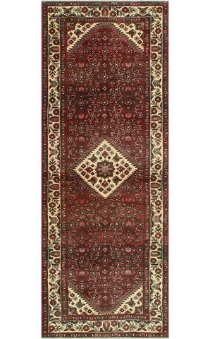 Fine VTG Madina Red/Ivory Runner, 3'7" x 10'1"