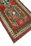 Fine VTG Alisanne Red/Ivory Runner, 3'4" x 13'4"