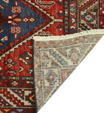 Fine VTG Abzari Red/Navy Runner, 3'3" x 8'6"