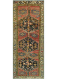 Vintage Ayfer Rust/Charcoal Runner, 3'6" x 9'10"