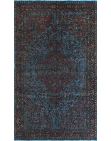 Vintage Kenya Grey-Blue/Brown Rug, 4'6" x 7'10"