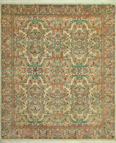 Wali Cony Ivory/Green Rug, 8'0" x 10'0"