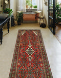 Fine VTG Halit Red/Burgundy Runner, 3'5" x 10'2"