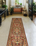 Fine VTG Aler Red/Charcoal Runner, 2'6" x 13'6"