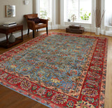 Super VTG Nisa Lt. Blue/Red Rug, 6'8" x 9'3"