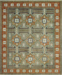 Fine VTG Cathey Lt. Blue/Orange Rug, 9'9" x 11'9"