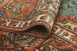 Vintage Wajid Turquoise/Rust Rug, 9'9" x 13'1"