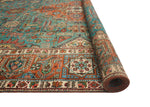 Vintage Wajid Turquoise/Rust Rug, 9'9" x 13'1"