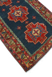 Fine VTG Ardalan Navy/Red Runner, 3'9" x 9'11"