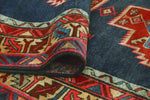 Fine VTG Ardalan Navy/Red Runner, 3'9" x 9'11"