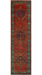 Fine VTG Henrry Red/Green Runner, 3'4" x 12'4"