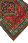 Fine VTG Henrry Red/Green Runner, 3'4" x 12'4"