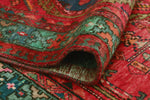 Fine VTG Henrry Red/Green Runner, 3'4" x 12'4"