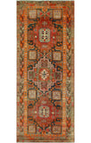 Fine VTG Ifrah Charcoal/Orange Runner, 4'2" x 9'11"