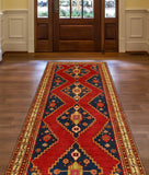 Fine VTG Mozhdeh Burgundy/Navy Runner, 4'5" x 10'5"