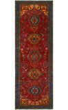 Fine VTG Ilyass Red/Blue Runner, 3'5" x 9'11"