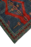 Fine VTG Golshan Navy/Red Rug, 4'11" x 9'3"
