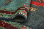 Fine VTG Golshan Navy/Red Rug, 4'11" x 9'3"