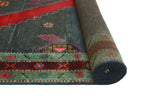 Fine VTG Golshan Navy/Red Rug, 4'11" x 9'3"
