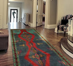 Fine VTG Golshan Navy/Red Rug, 4'11" x 9'3"