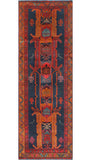 Fine VTG Jazman Navy/Orange Runner, 3'4" x 9'11"