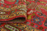 Fine VTG Masamba Red/Navy Runner, 4'7" x 10'2"