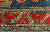 Fine VTG Hiba Red/Navy Runner, 4'2" x 10'4"