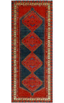 Fine VTG Bentleah Navy/Red Runner, 3'9" x 9'11"