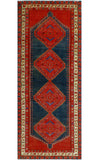 Fine VTG Bentleah Navy/Red Runner, 3'9" x 9'11"