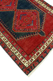 Fine VTG Bentleah Navy/Red Runner, 3'9" x 9'11"