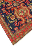 Fine VTG Adanel Navy/Red Runner, 4'1" x 10'1"