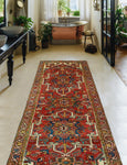 Fine VTG Nicole Red/Blue Runner, 3'3" x 9'10"