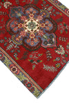 Fine VTG Husayn Red/Grey-Blue Runner, 3'2" x 10'6"