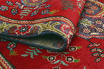 Fine VTG Husayn Red/Grey-Blue Runner, 3'2" x 10'6"