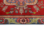 Fine VTG Husayn Red/Grey-Blue Runner, 3'2" x 10'6"