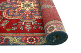 Fine VTG Husayn Red/Grey-Blue Runner, 3'2" x 10'6"