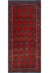 Fine VTG Jamieson Red/Charcoal Runner, 4'11" x 10'10"