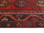 Fine VTG Jamieson Red/Charcoal Runner, 4'11" x 10'10"