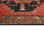 Fine VTG Husan Rusty-Red/Black Runner, 2'11" x 8'10"