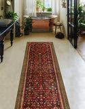 Fine VTG Alice Navy/Red Runner, 2'7" x 10'11"